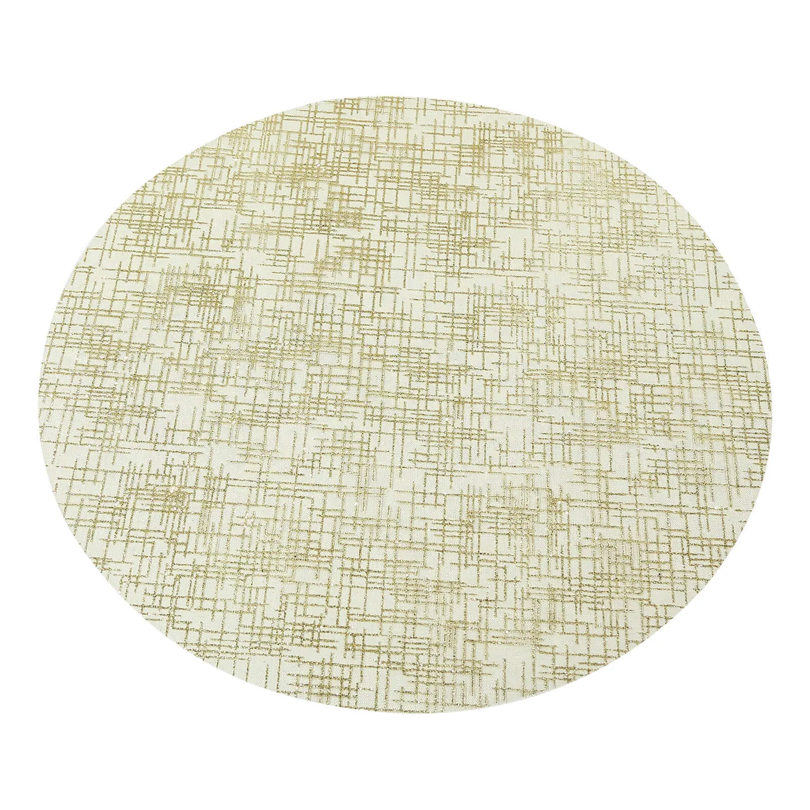 10 Pack Metallic Gold Glitter Mesh Round Placemats, 13" Polyester Dining Table Mats