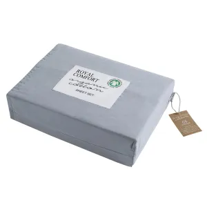 250TC Organic 100% Cotton Sheet Set | Luxury Hotel Style | 4 Piece | Double | Graphite
