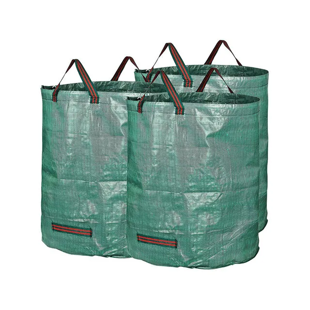 272L Large Capacity  Waste Rubbish Bag Sack,Reusable Garden Refuse Sack,Waterproof PP Yard Leaf Grass Container Storage