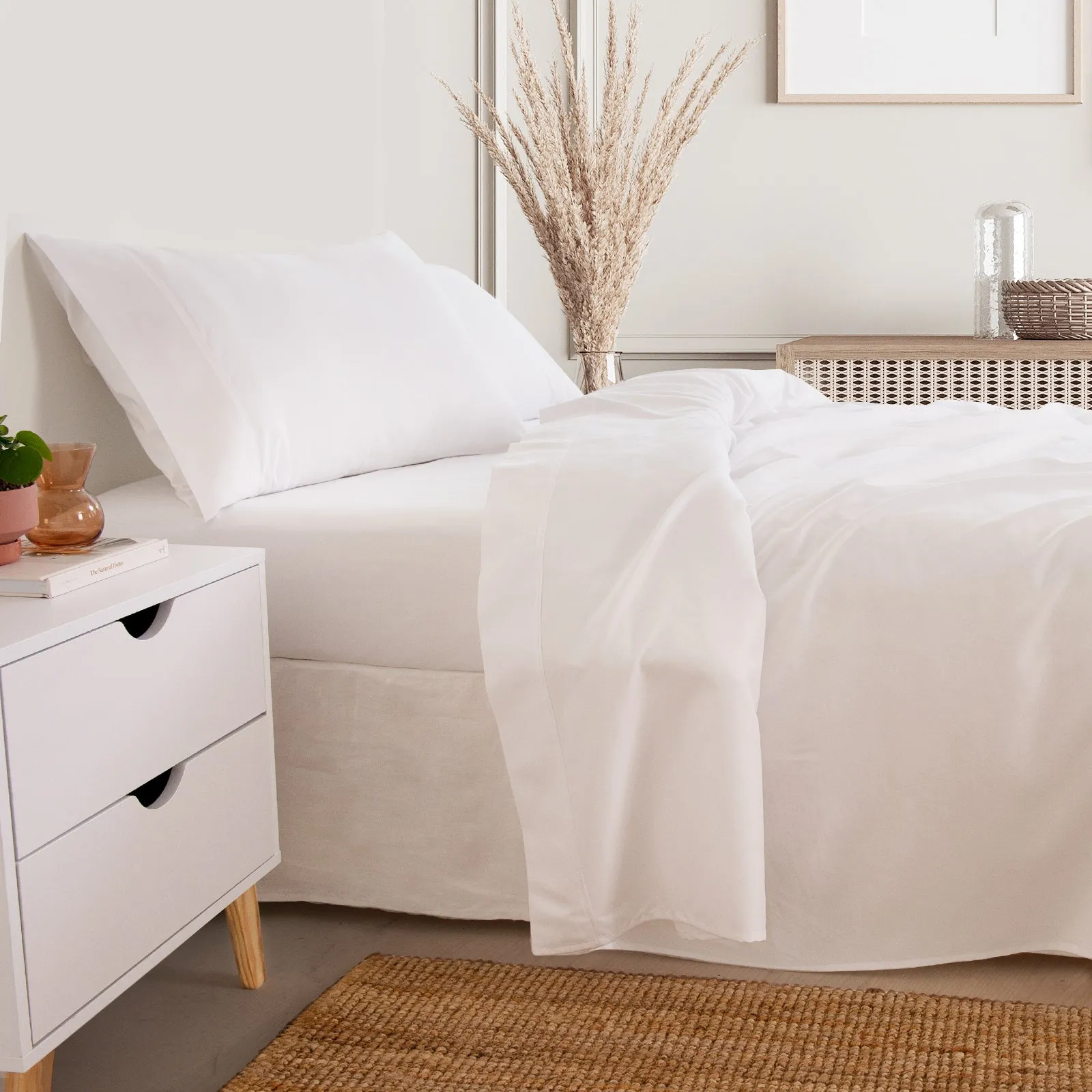 3000 Thread Count Bamboo Cooling Sheet Set | King Size | White