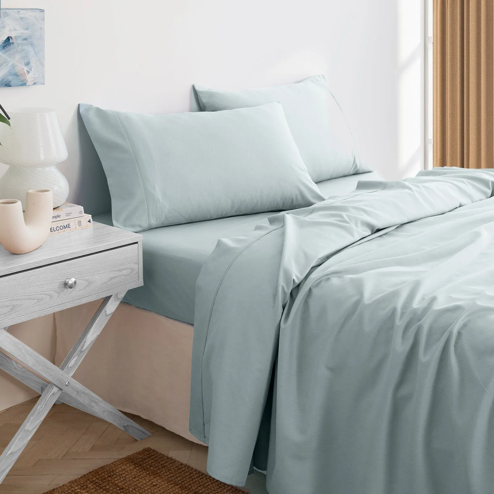 3000 Thread Count Bamboo Cooling Sheet Set | Queen | Aqua