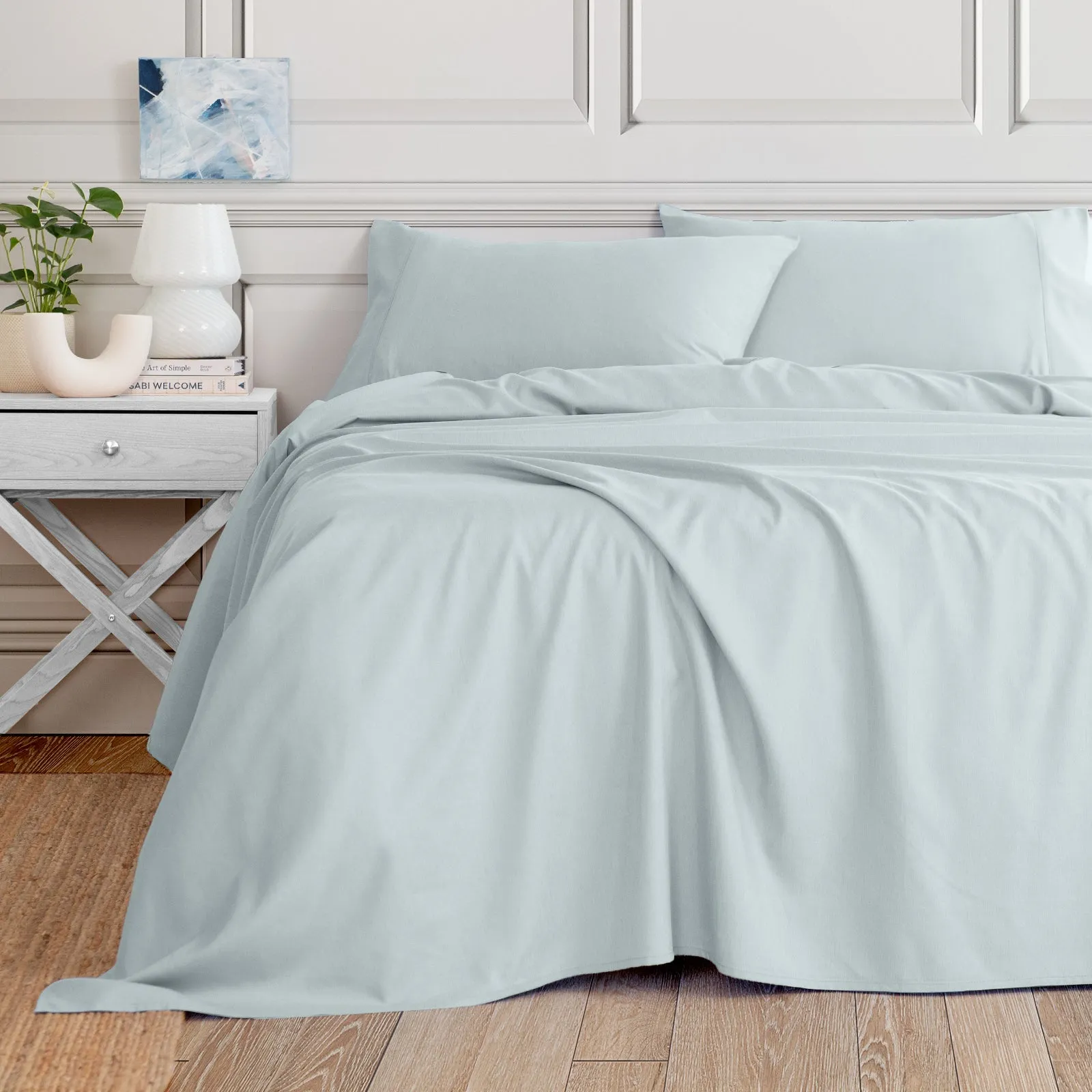 3000 Thread Count Bamboo Cooling Sheet Set | Queen | Aqua