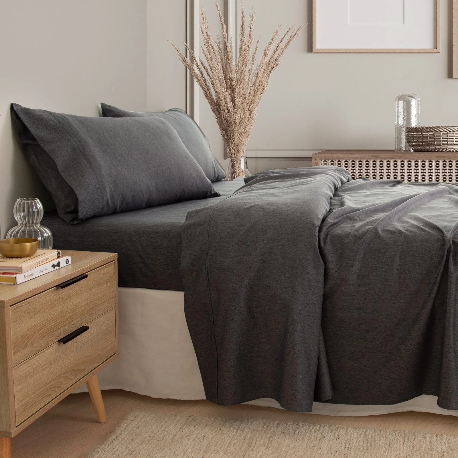 3000 Thread Count Bamboo Cooling Sheet Set | Queen | Charcoal