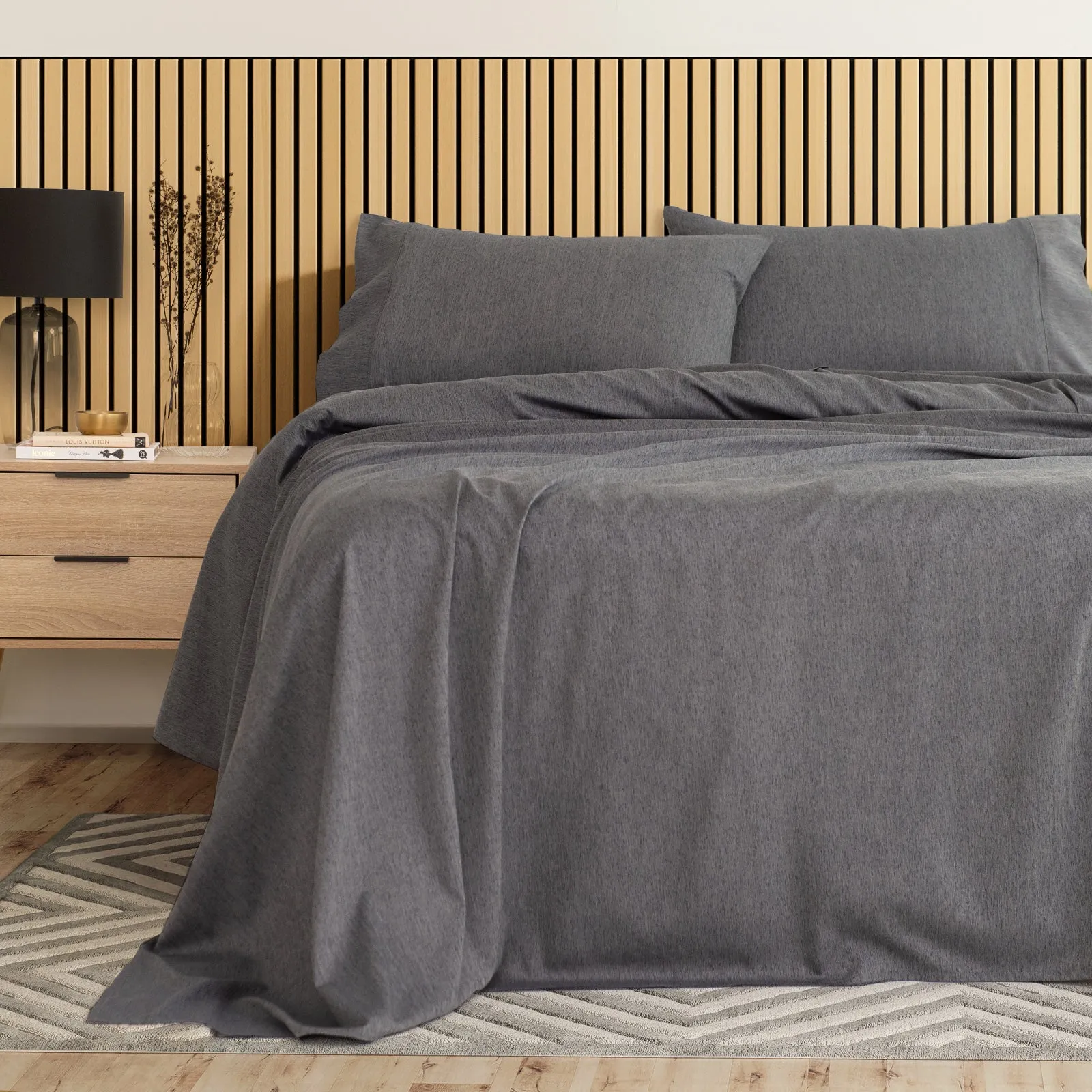 3000 Thread Count Bamboo Cooling Sheet Set | Queen | Charcoal