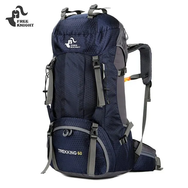 60L Climbing Bag Sport Waterproof Bag Camping Rucksack Tear Resistant  with Rain Cover