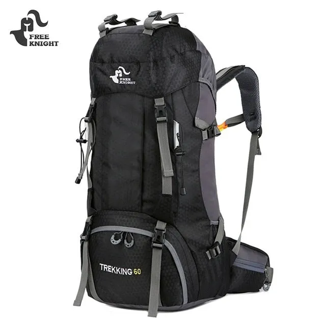 60L Climbing Bag Sport Waterproof Bag Camping Rucksack Tear Resistant  with Rain Cover