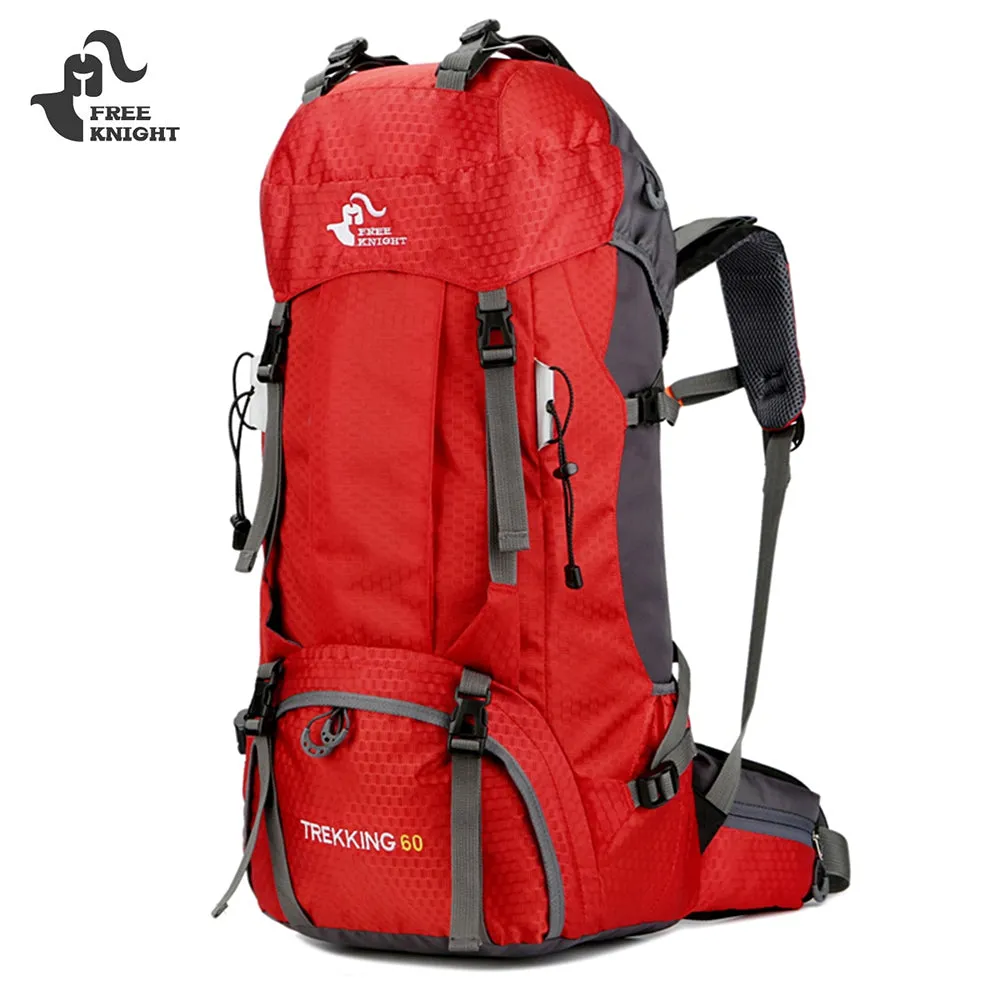 60L Climbing Bag Sport Waterproof Bag Camping Rucksack Tear Resistant  with Rain Cover