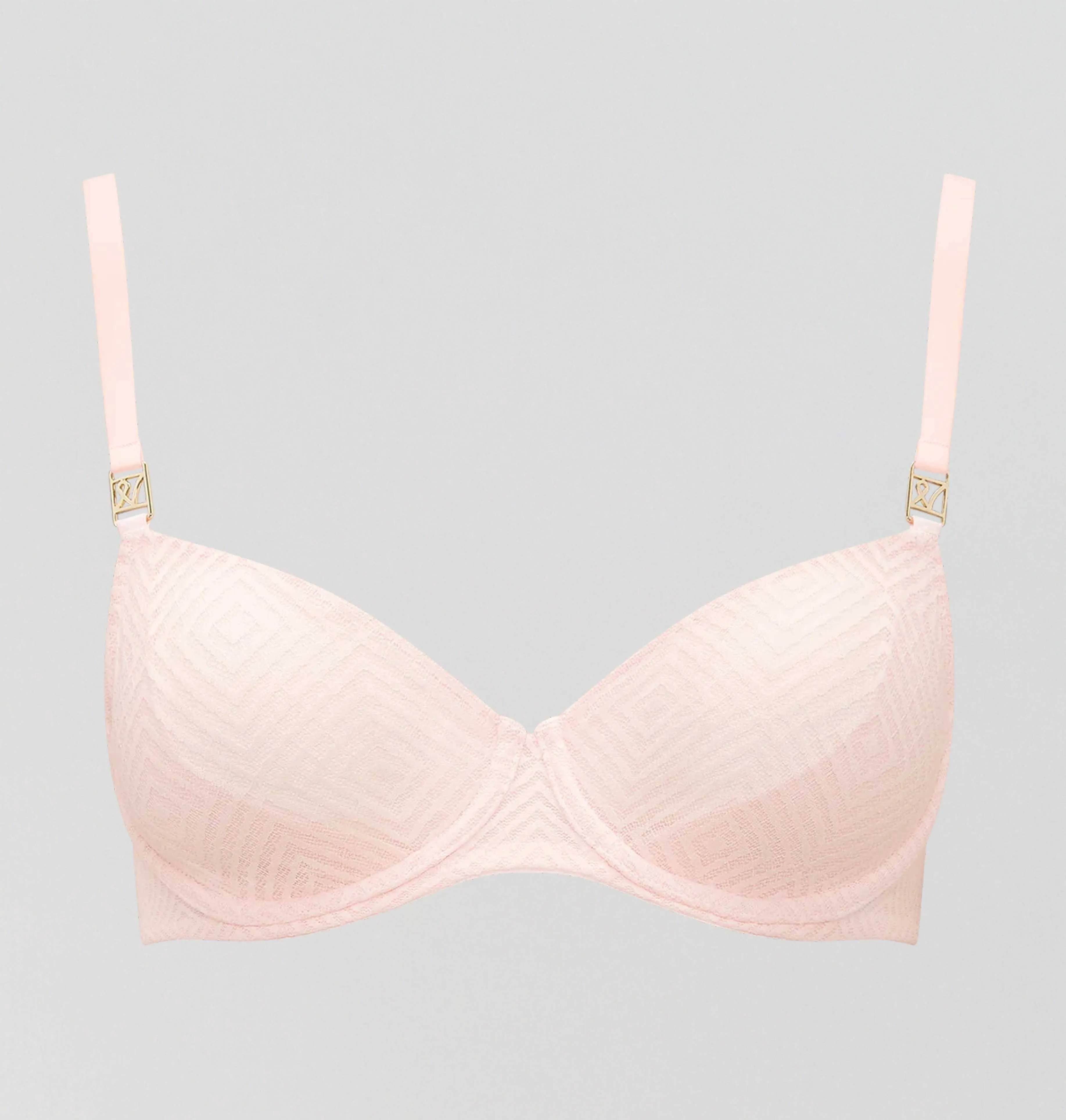 Aztec lace balconette bra [Blush]