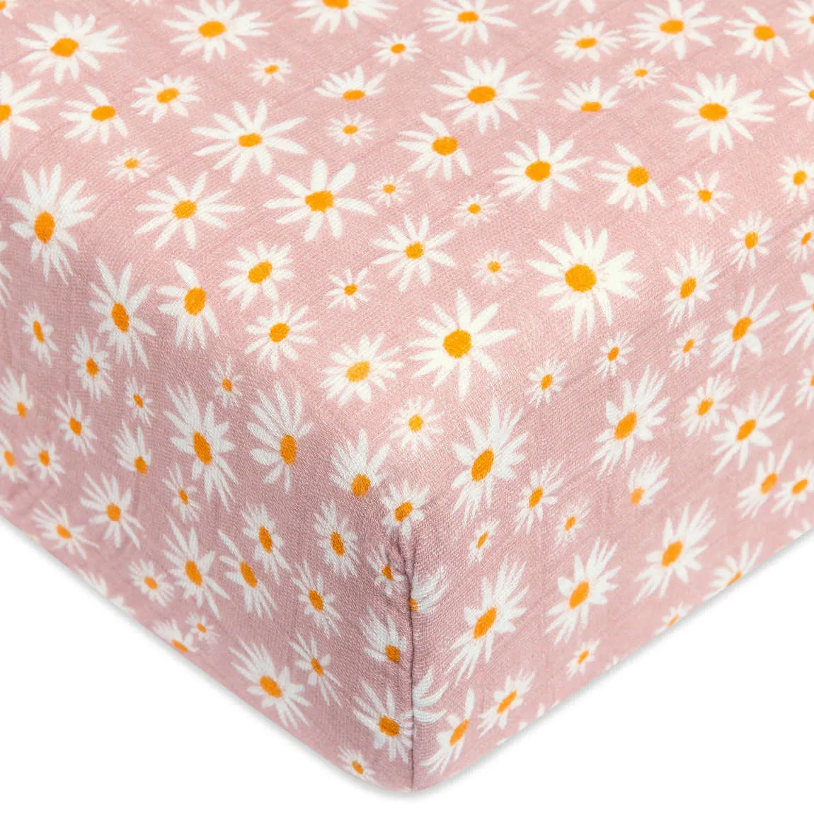 Babyletto Daisy Muslin Crib Sheet in GOTS Certified Organic Cotton