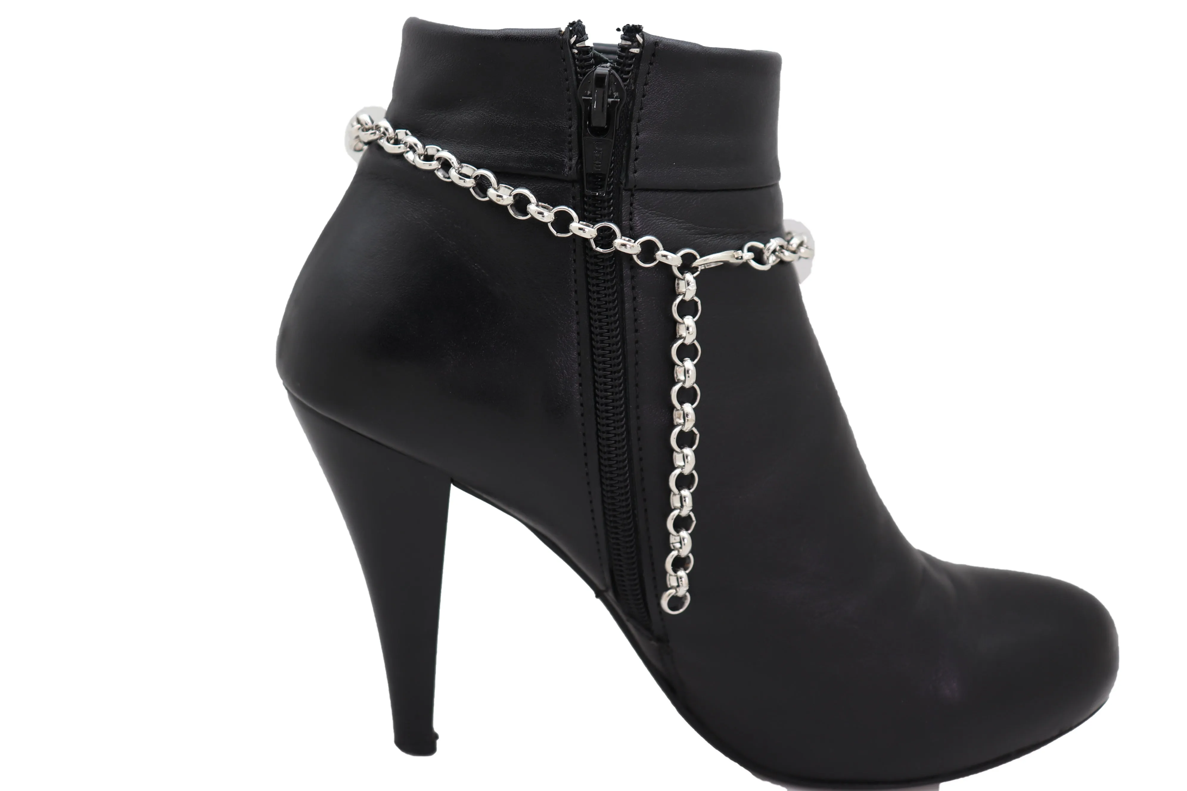 Blue Butterfly Charm Silver Metal Boot Chain