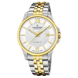 Candino Two-Tone Steel Silver Dial Men's Automatic Swiss Made Watch - C4769/1