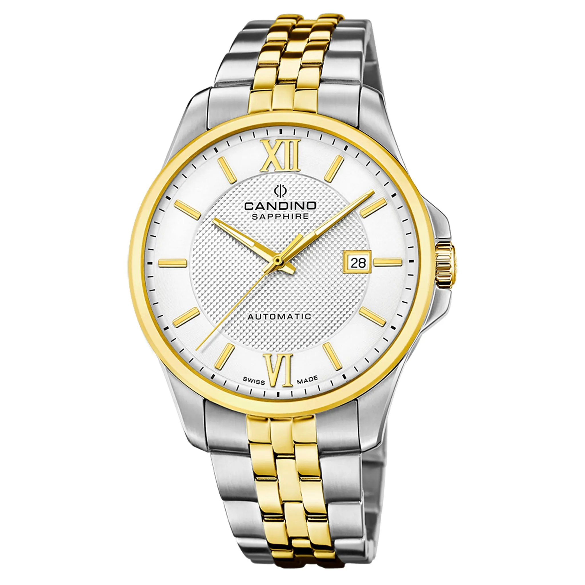 Candino Two-Tone Steel Silver Dial Men's Automatic Swiss Made Watch - C4769/1