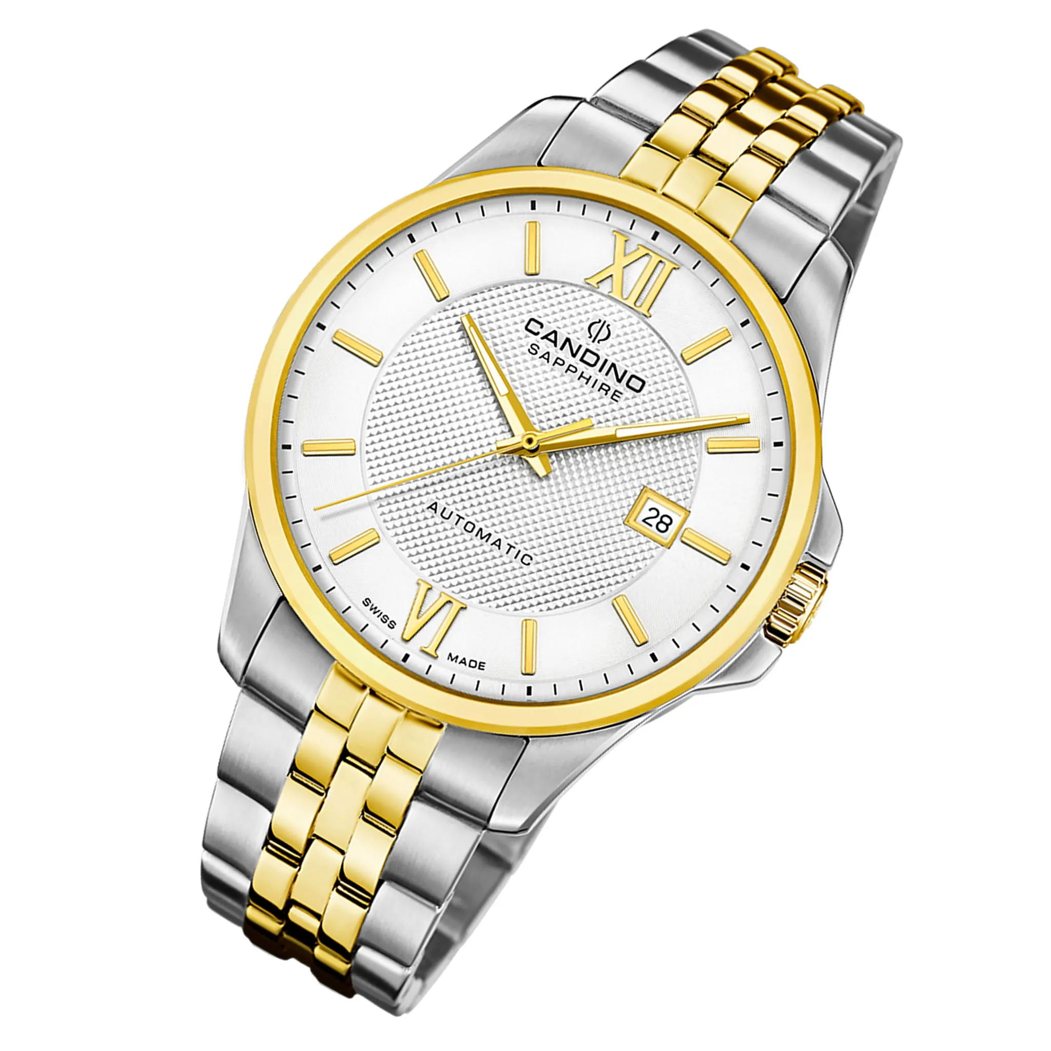 Candino Two-Tone Steel Silver Dial Men's Automatic Swiss Made Watch - C4769/1
