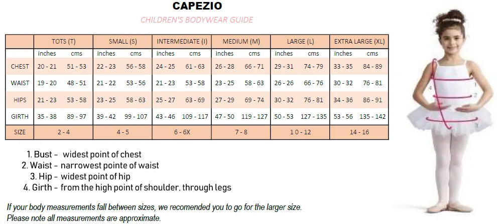 CAPEZIO CC100C GIRLS CAMISOLE LEOTARD WITH ADJUSTABLE STRAPS