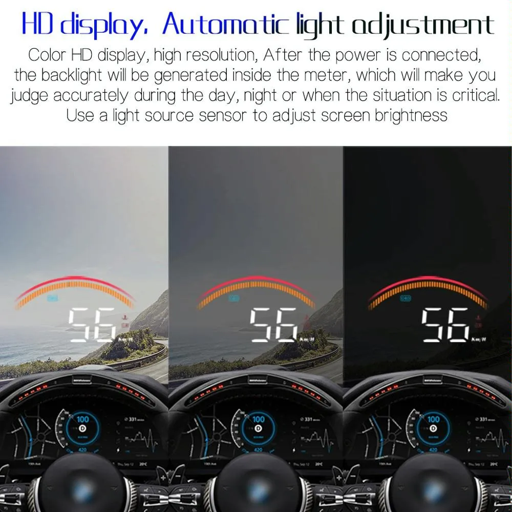 Car Obd2   Gps Head Up Display Speed & Temperature Alarm