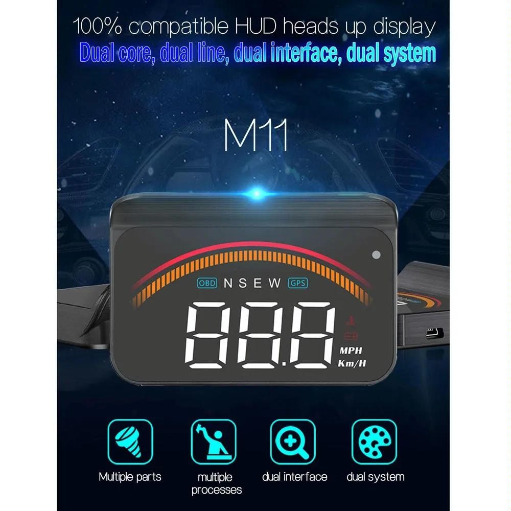 Car Obd2   Gps Head Up Display Speed & Temperature Alarm