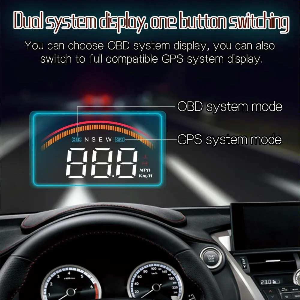 Car Obd2   Gps Head Up Display Speed & Temperature Alarm