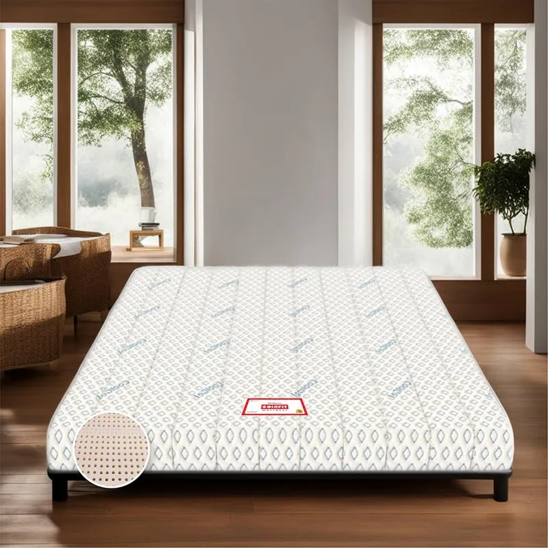 COIRFIT BIOLIFE 7-Zone 100% Natural 6 inch Single Latex Mattress| Talalay Technology|Cool Gel Mattress |10 Years Warranty, (72x42x6 inches)