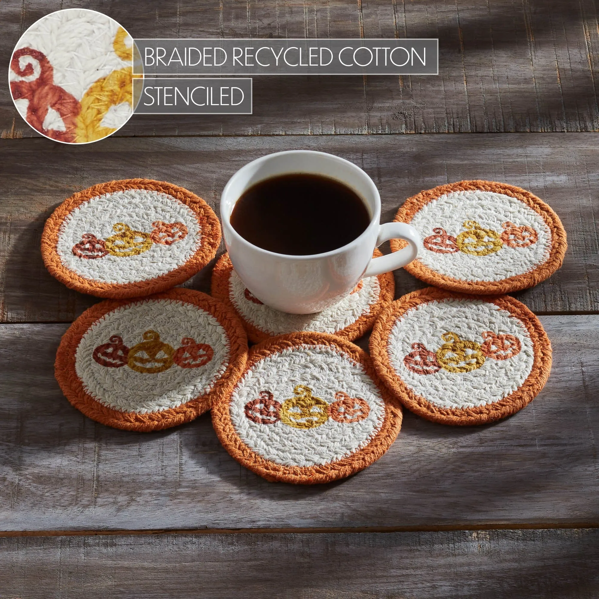 Country Halloween Braided Coasters - Set of 6