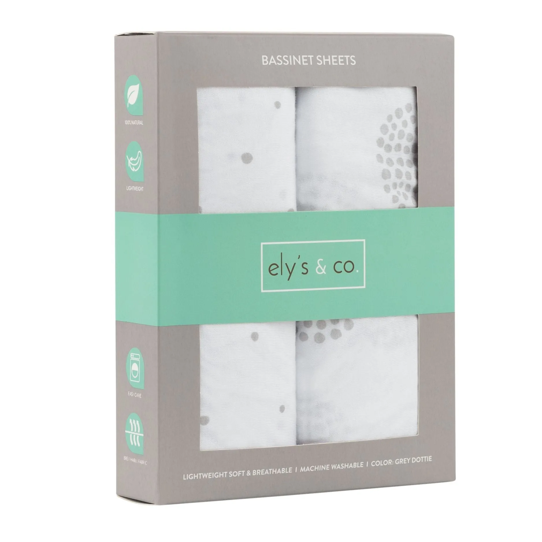 Crib Sheet Two Pack | Grey Dottie | Ely's & Co