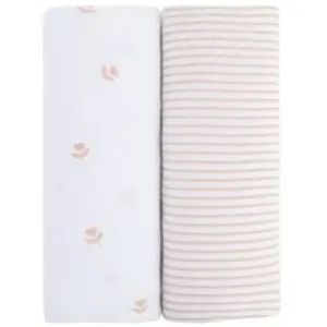 Crib Sheet Two Pack | Pink Tulip   Stripe | Ely's & Co