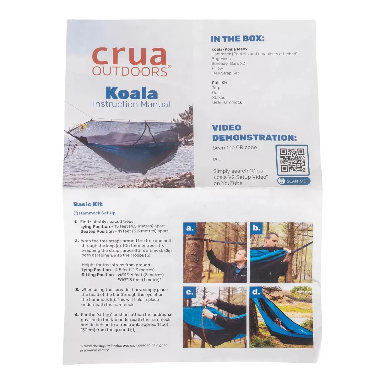 Crua Outdoors Koala Maxx 2 Person Hammock Camping Kit