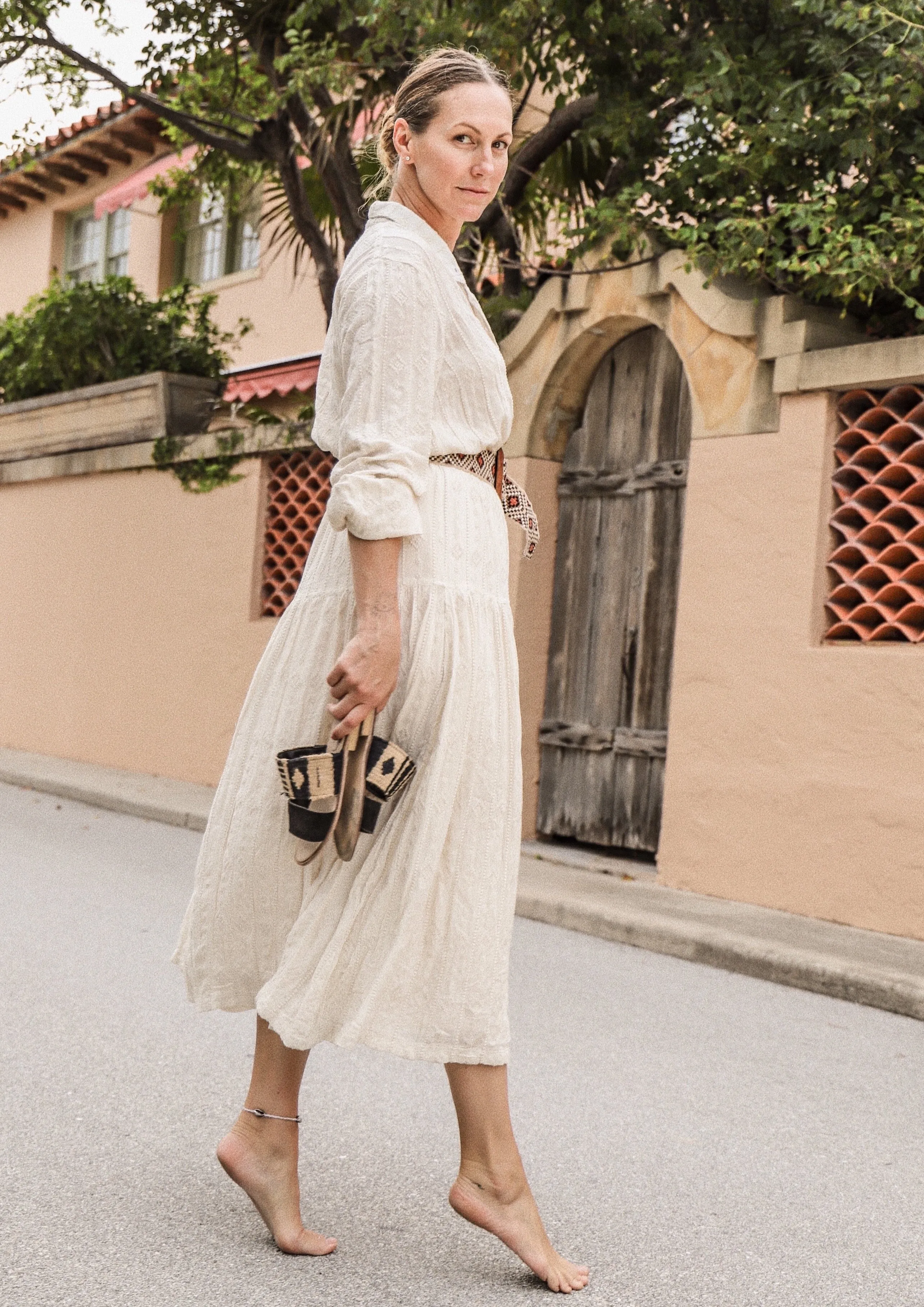 Embroidered Shirt Dress