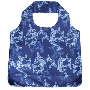 Foldable Shopping Bag - Orca Family by Paul Windsor
