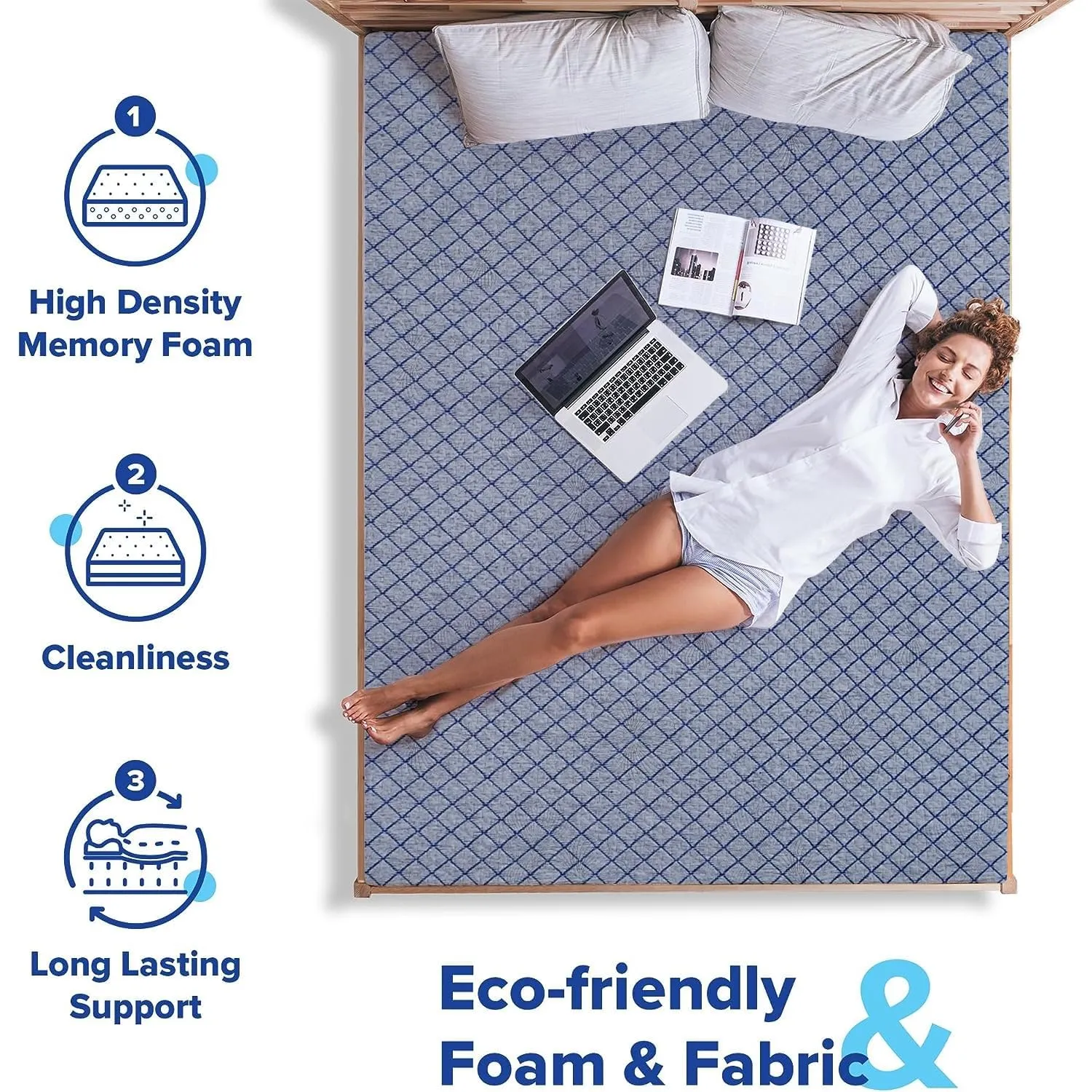 FURNITURE KI FACTORY Classic Compress Mattress, Mattress Single Bed,Medium Firm Orthopedic Mattress, 5-Inch Bed Mattress, Single Bed Mattress