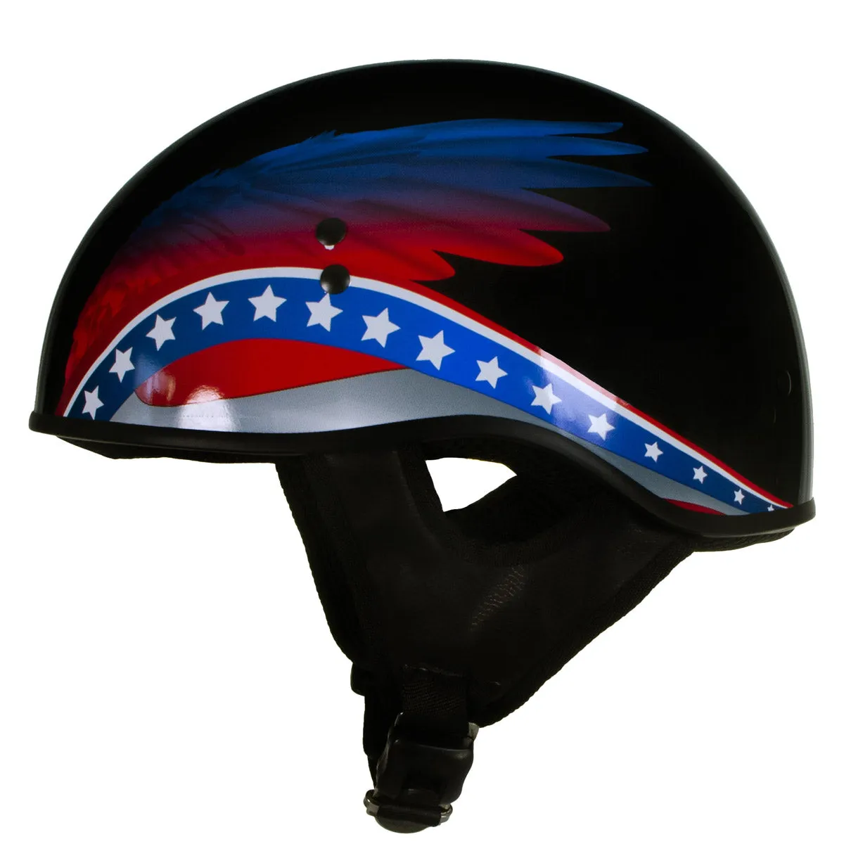 Hot Leathers HLT68 Eagle Wings Black Advanced DOT Approved Motorcycle