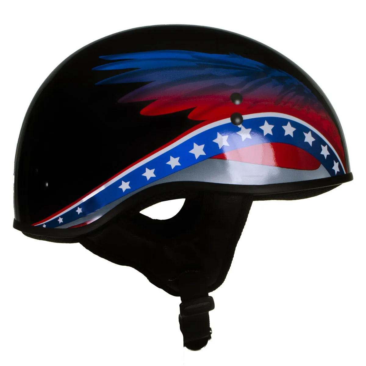 Hot Leathers HLT68 Eagle Wings Black Advanced DOT Approved Motorcycle