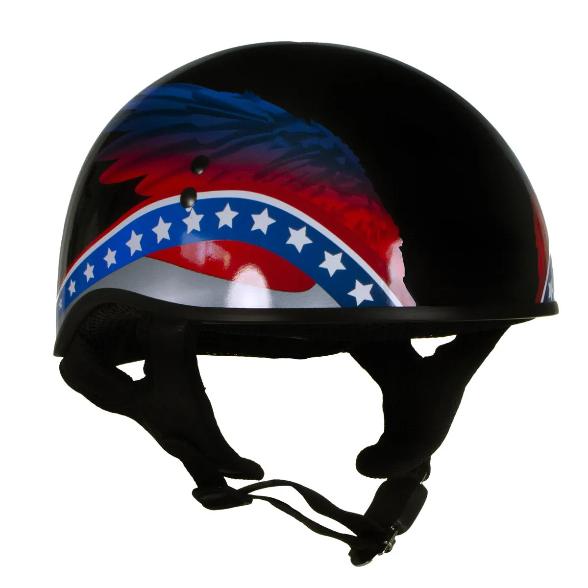 Hot Leathers HLT68 Eagle Wings Black Advanced DOT Approved Motorcycle