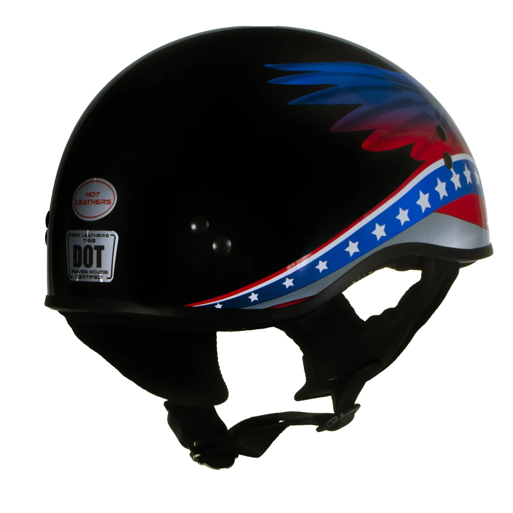 Hot Leathers HLT68 Eagle Wings Black Advanced DOT Approved Motorcycle