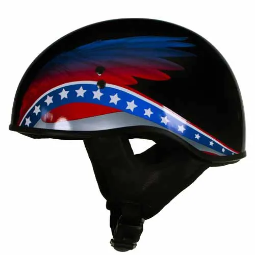 Hot Leathers HLT68 Eagle Wings Black Advanced DOT Approved Motorcycle