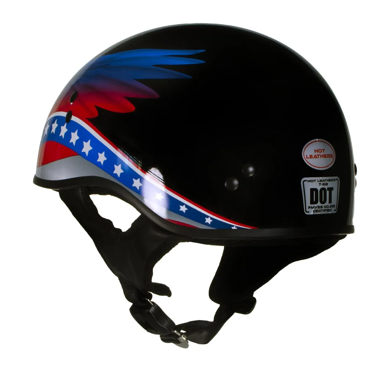 Hot Leathers HLT68 Eagle Wings Black Advanced DOT Approved Motorcycle