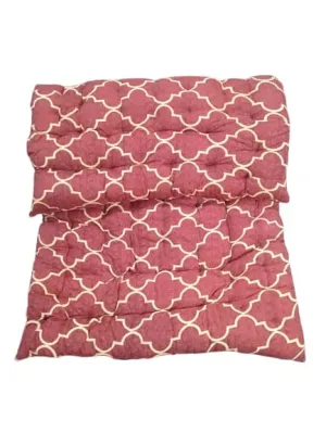 JY Mhroon Printed Single Bed Cotton Filled Mattress Gadda Soft, Reversible (3D Mhroon Squire, 3 x 6 ft or 72 x 36 Inch)