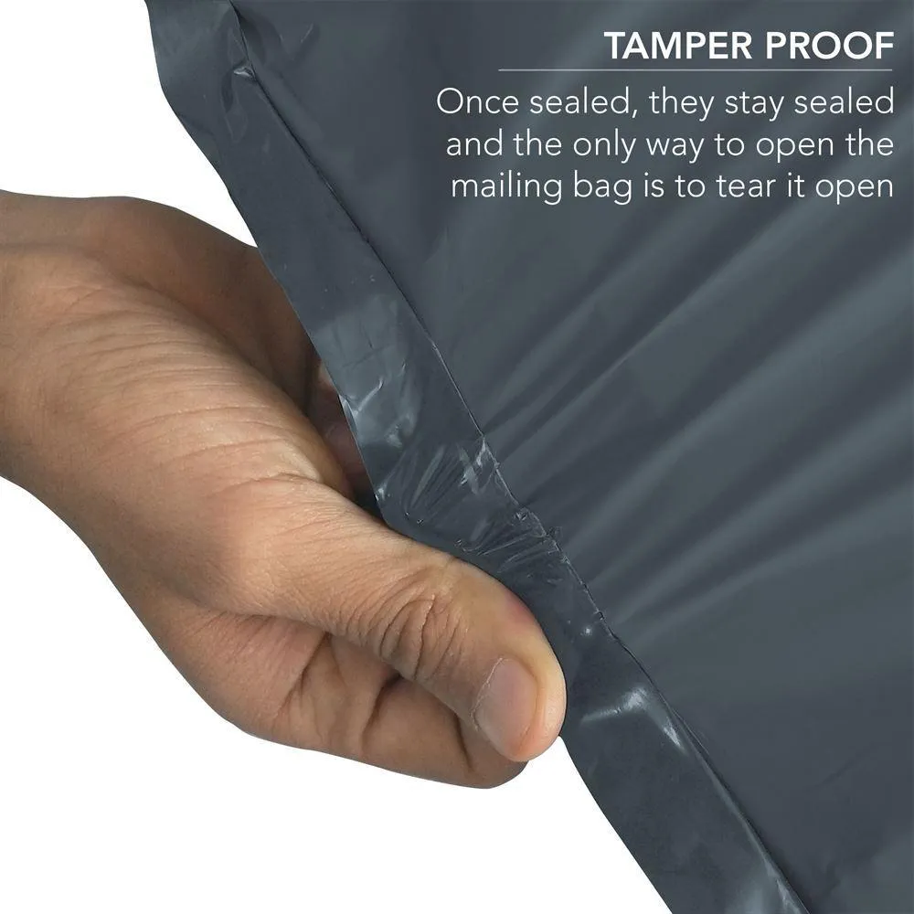 Mailing Bags, 6" x 9" (152mm to 229mm), Grey Plastic Poly Self Seal Bag