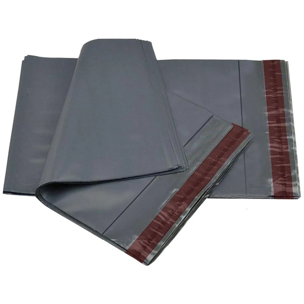 Mailing Bags, 6" x 9" (152mm to 229mm), Grey Plastic Poly Self Seal Bag