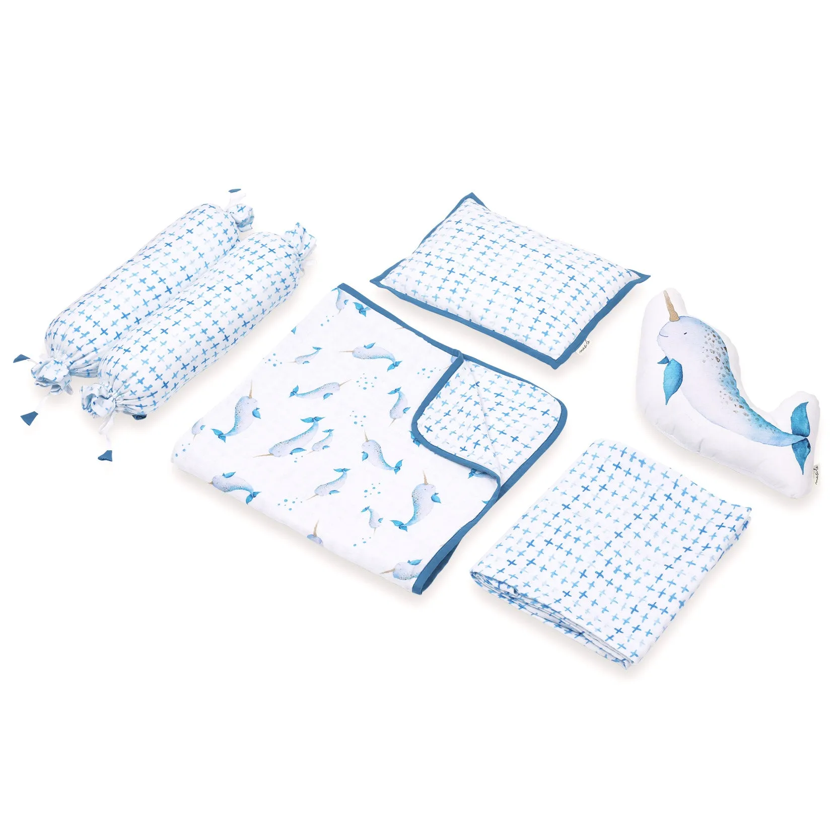 Masilo Cot Bedding Set - Believe In Narwhals