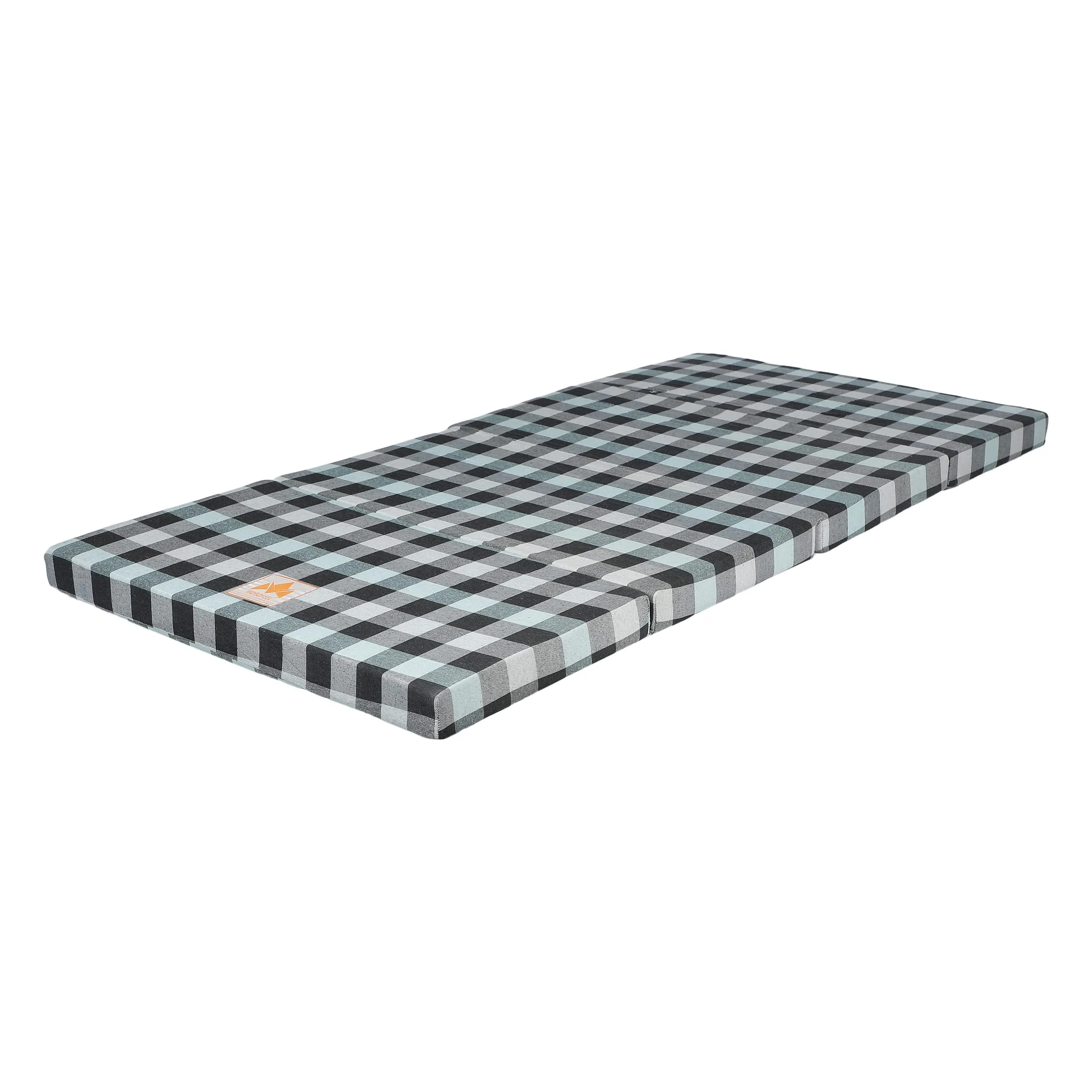 MOROFEEL 3 Inch Dual Comfort Reversible Foldable UHD Foam Single Bed Mattress (4 Fold, Blue Multicolor)