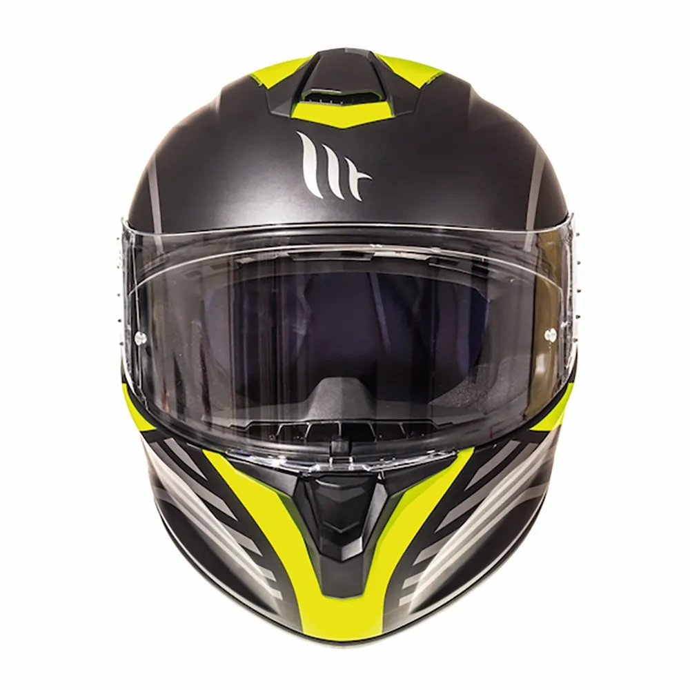 MT Targo Full Face Motorcycle Helmet Doppler Matt Black & Fluo Yellow