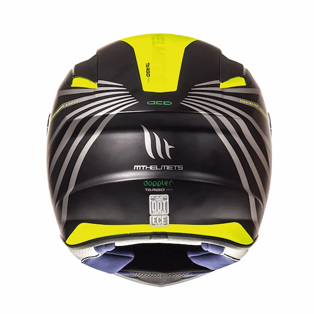 MT Targo Full Face Motorcycle Helmet Doppler Matt Black & Fluo Yellow