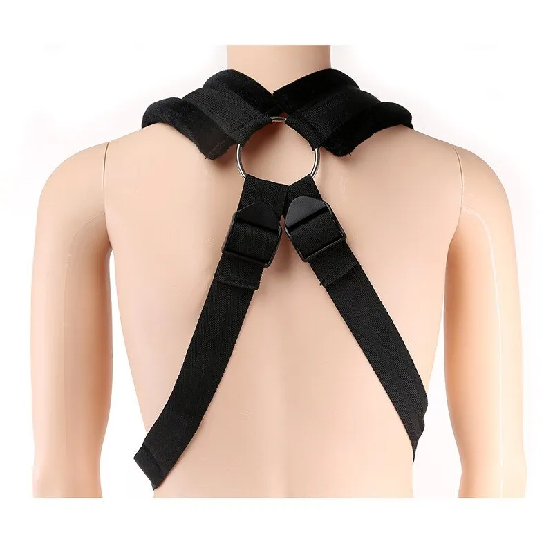 New Men Sex Aided Swing Straps Adjustable BDSM Open Leg Auxiliary Swinging Bondage Sexual Intercourse Products For Couple (black)