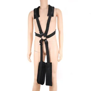 New Men Sex Aided Swing Straps Adjustable BDSM Open Leg Auxiliary Swinging Bondage Sexual Intercourse Products For Couple (black)
