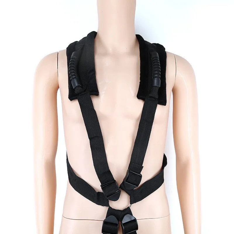 New Men Sex Aided Swing Straps Adjustable BDSM Open Leg Auxiliary Swinging Bondage Sexual Intercourse Products For Couple (black)