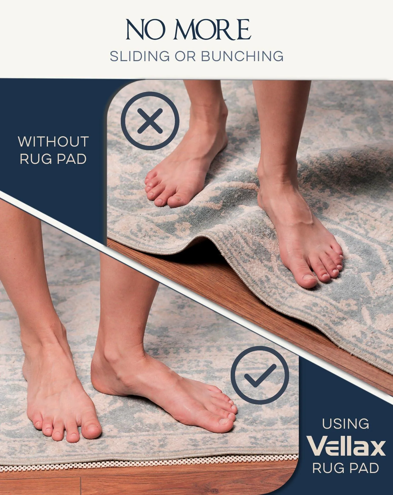 Non Slip Rug Pad Gripper 2x10 Ft Anti Skid Carpet Mat Provides Protection