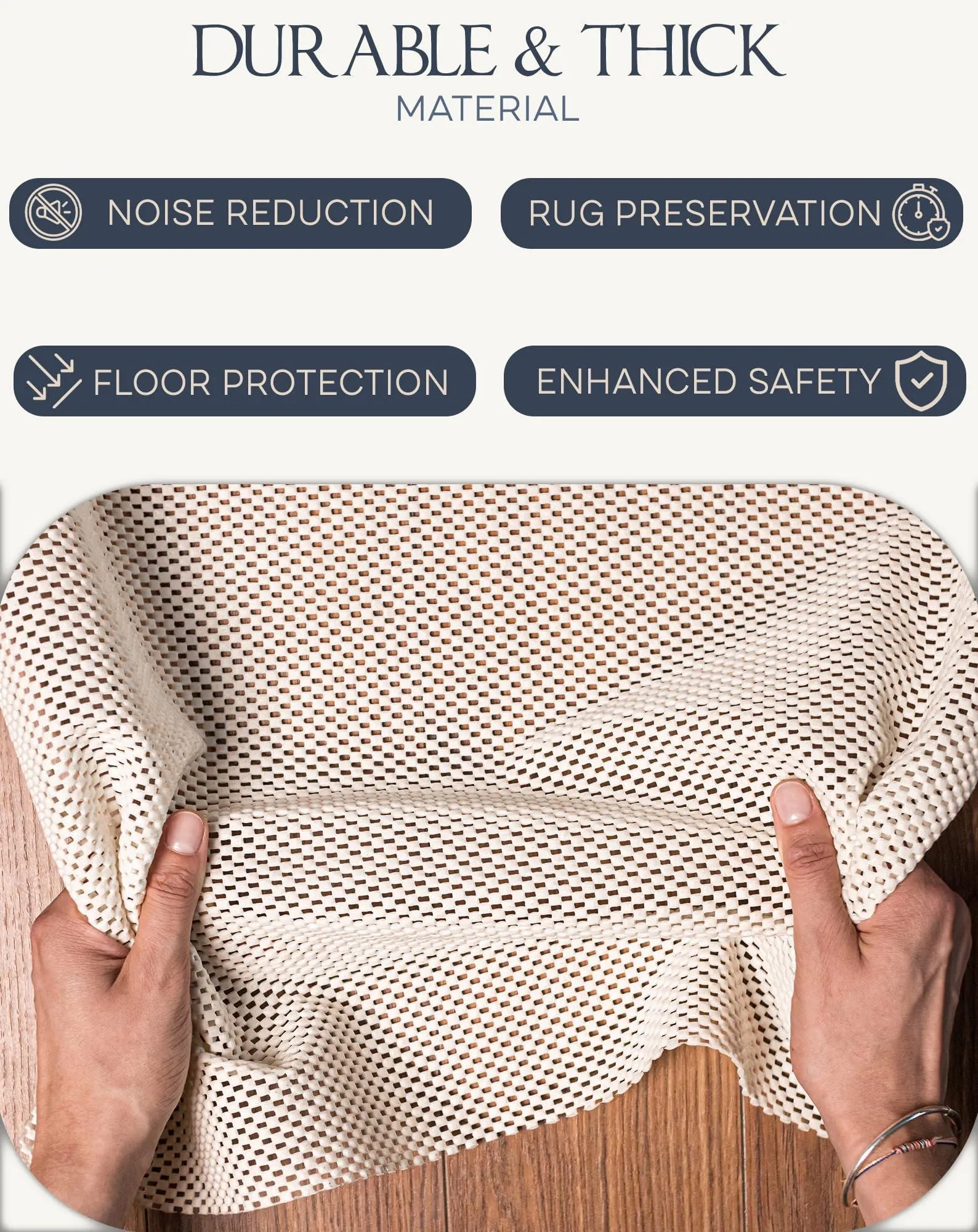 Non Slip Rug Pad Gripper 2x10 Ft Anti Skid Carpet Mat Provides Protection