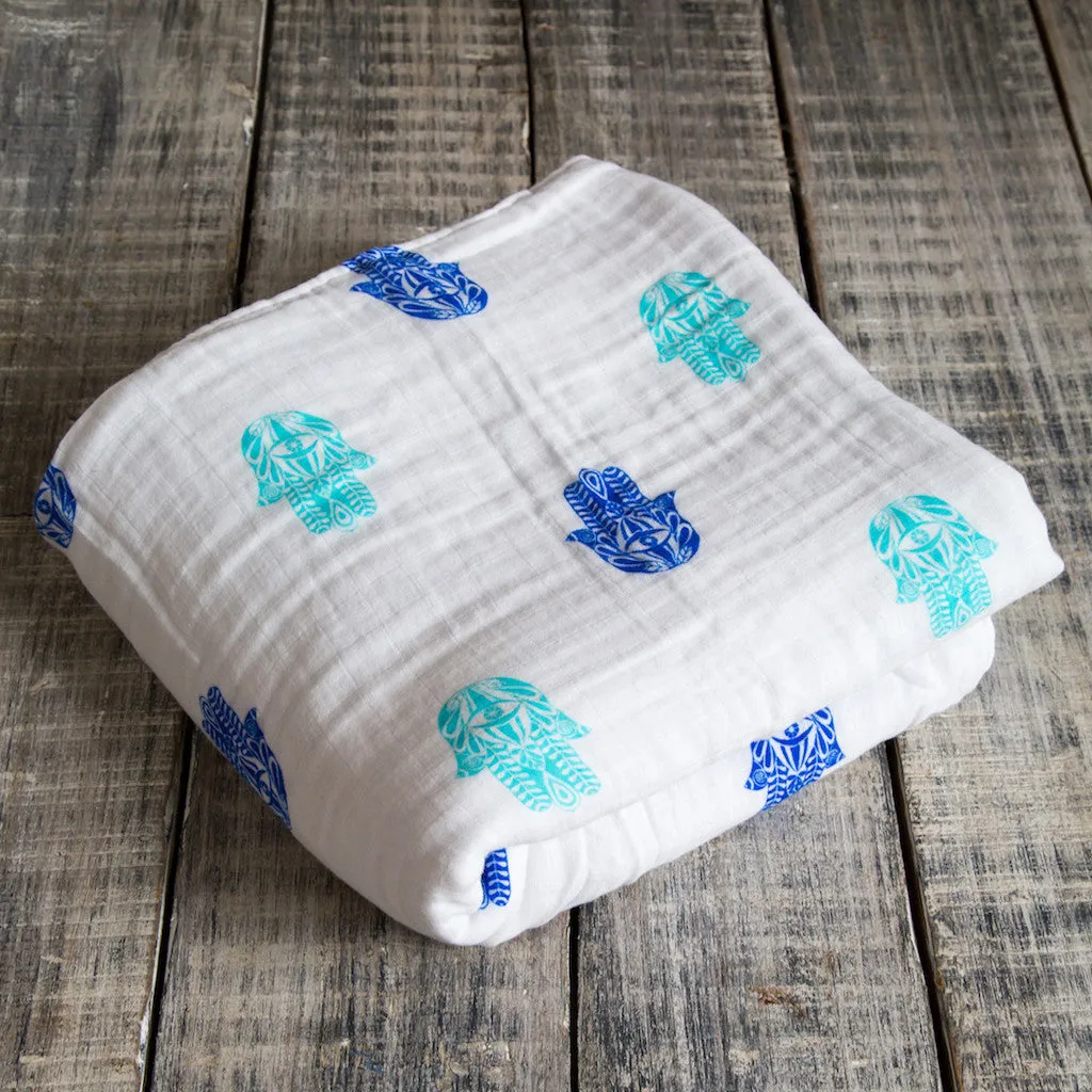 Organic Snuggle Blanket - Hamsa