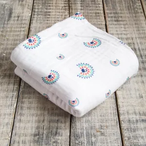 Organic Snuggle Blanket - Peacock