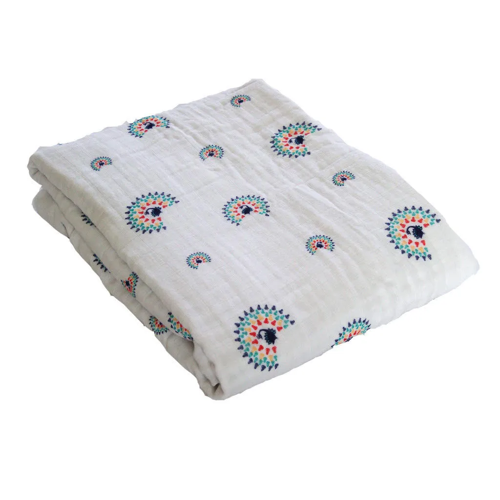 Organic Snuggle Blanket - Peacock